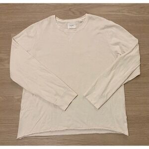 Billy Reid Dylan Crew Neck Long Sleeve Shirt XL Ivory Minimalist Quiet Luxury